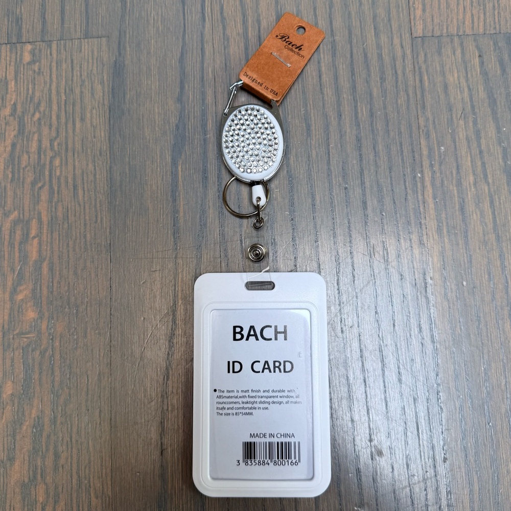 Retractable Silver ID Card Holder with Keychain
